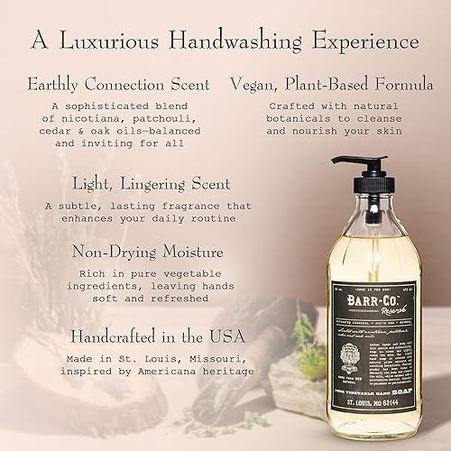 Miniatura 2 de BARR-CO. Reserve - Jabón de manos, aroma a tabaco terroso con notas amaderadas, jabón líquido natural para baño y cocina, fórmula vegana, 16 onzas