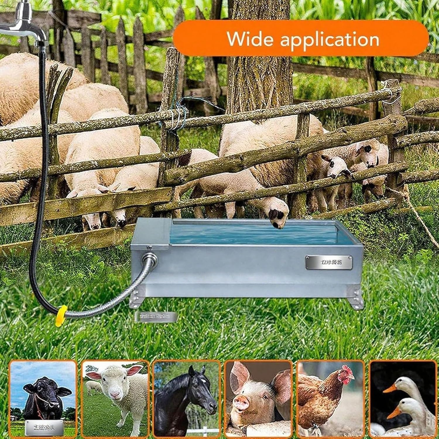 Automatic Poultry Waterer with Float Valve - 304 Stainless Steel Chicken Waterer for Chickens, Ducks, Geese, Turkeys - Leak-Proof, Easy Clean Large Capacity Animal Drinker for Farm.