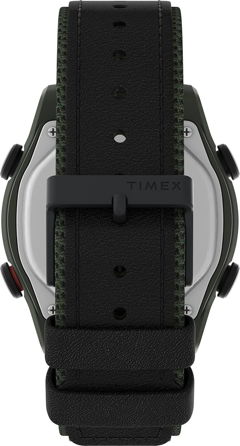 Back of the Timex Expedition Rugged Digital Watch, showing the battery compartment cover with 'OPEN' and 'CLOSE' indicators and 'CR2032 BATTERY'.