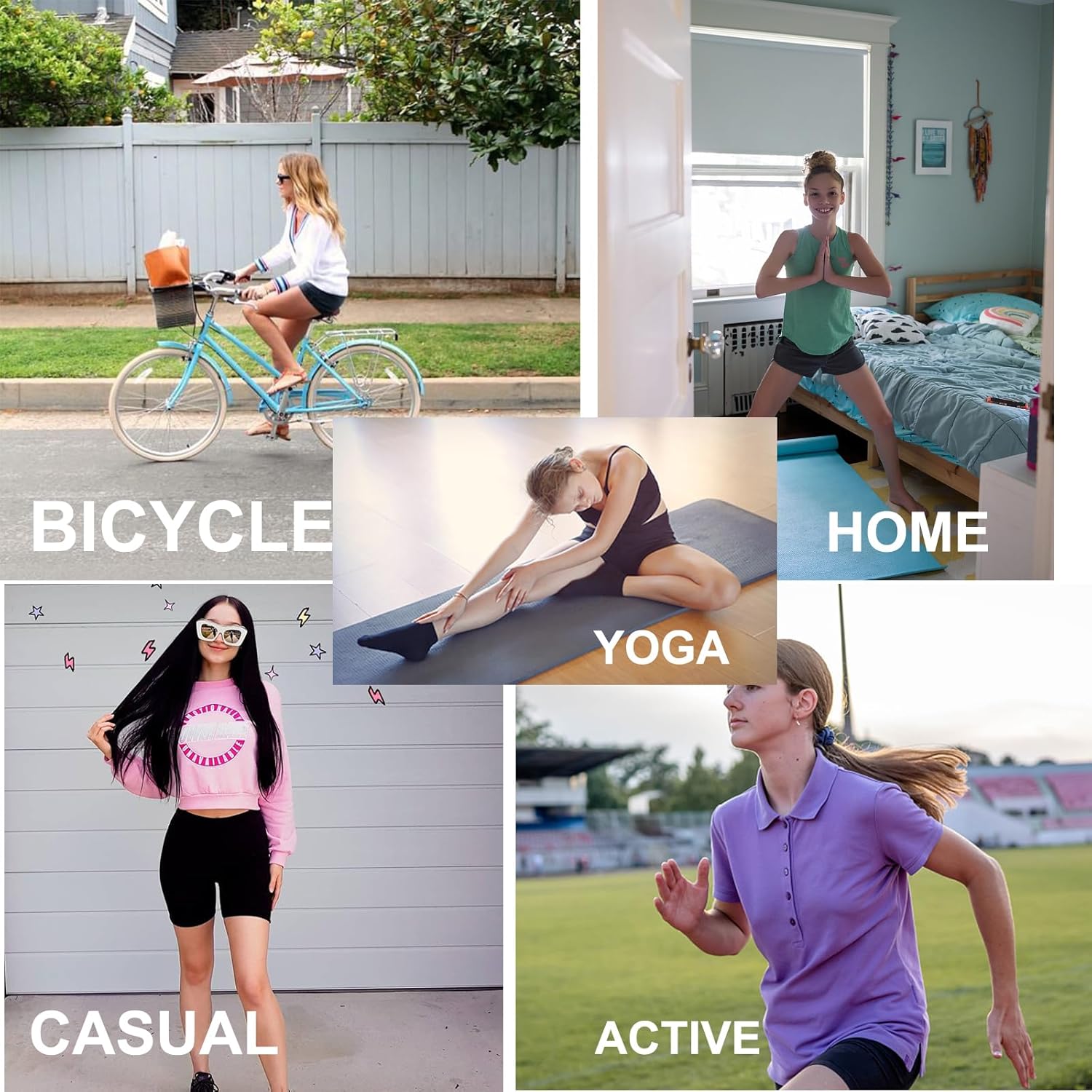 Girls Bike Shorts-5" Soft High Waisted Athletic Dance Gymnastics Spandex Volleyball Biker Shorts for Girls 6-14Years - Image 6