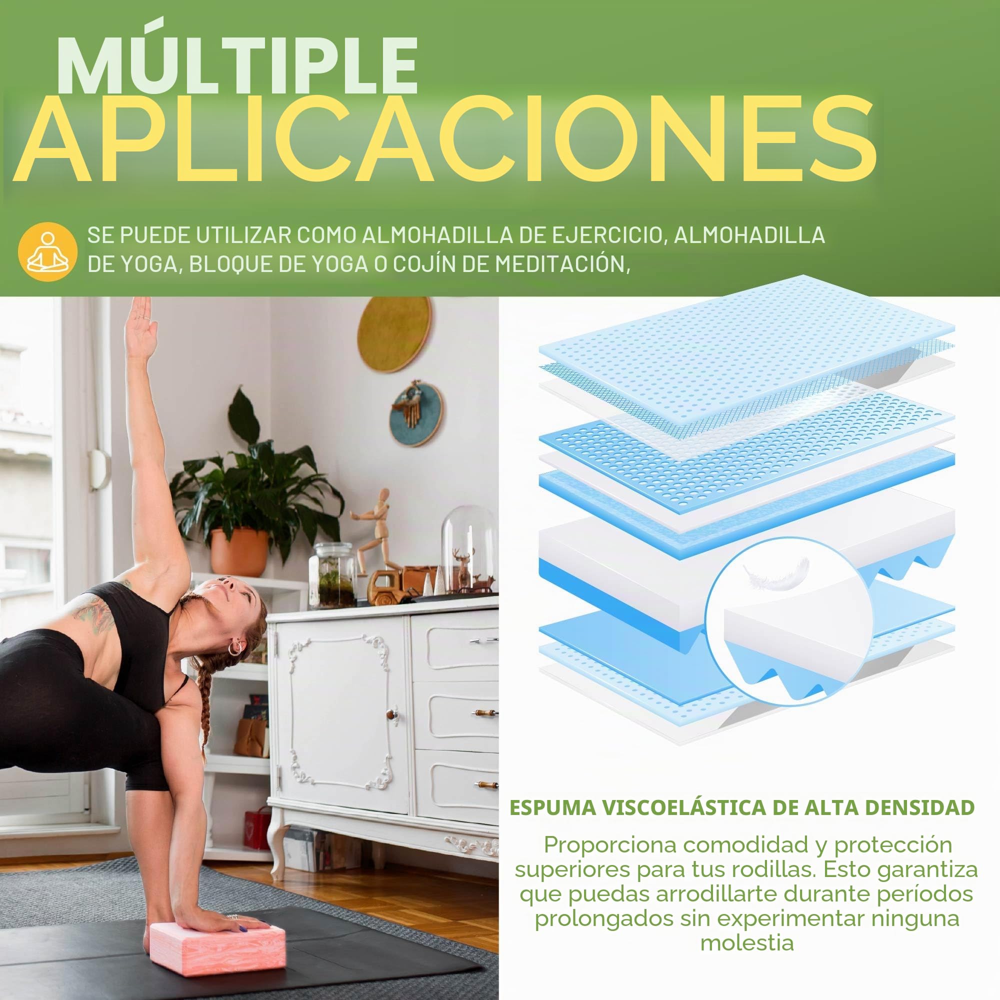 BLOSTM Almohadilla Extra Gruesa para arrodillarse para jardín, Grande, Plegable, con Asas, Resistente al Agua, Espuma viscoelástica, para jardinería, tareas domésticas (Morado)