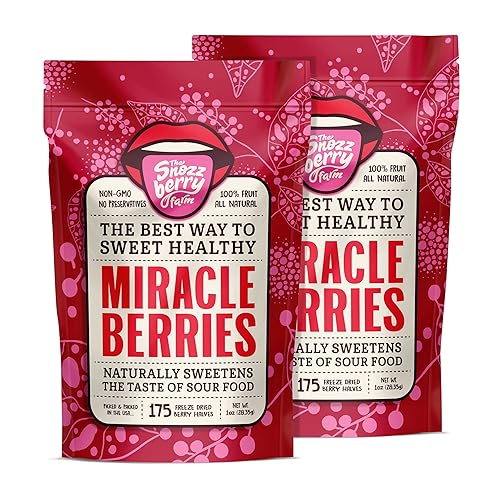 Miracle Berries by Snozzberry Farm  350 mitades de bayas  Liofilizadas cultivadas en los Estados Unidos  Turn Sour Sweet  Compra a granel y ahorra