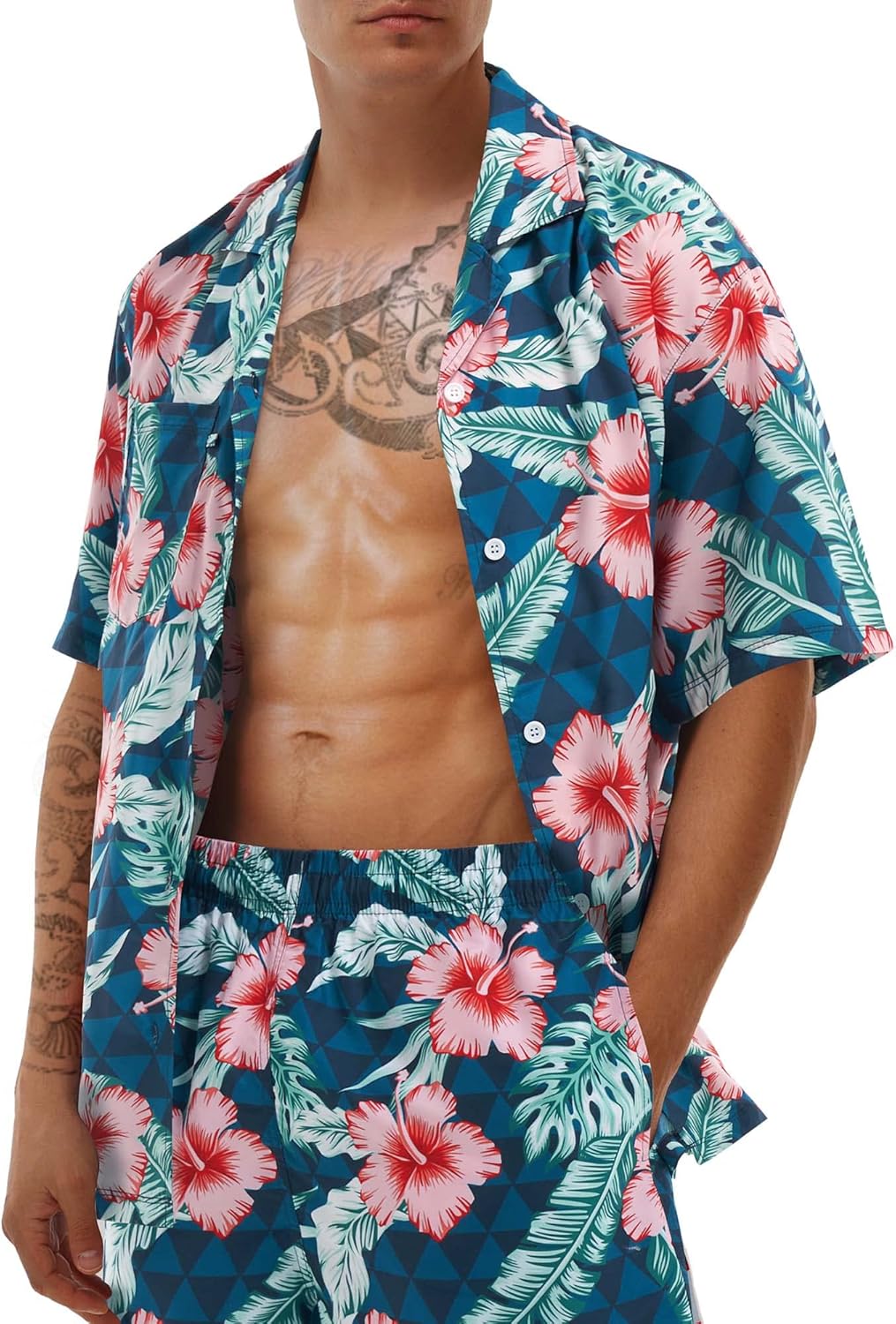 Hawaiian Shirts for Men Short Sleeve Casual Button Down Shirt Summer Beach Aloha Shirt Holiday Party Tropical Print - Image 2