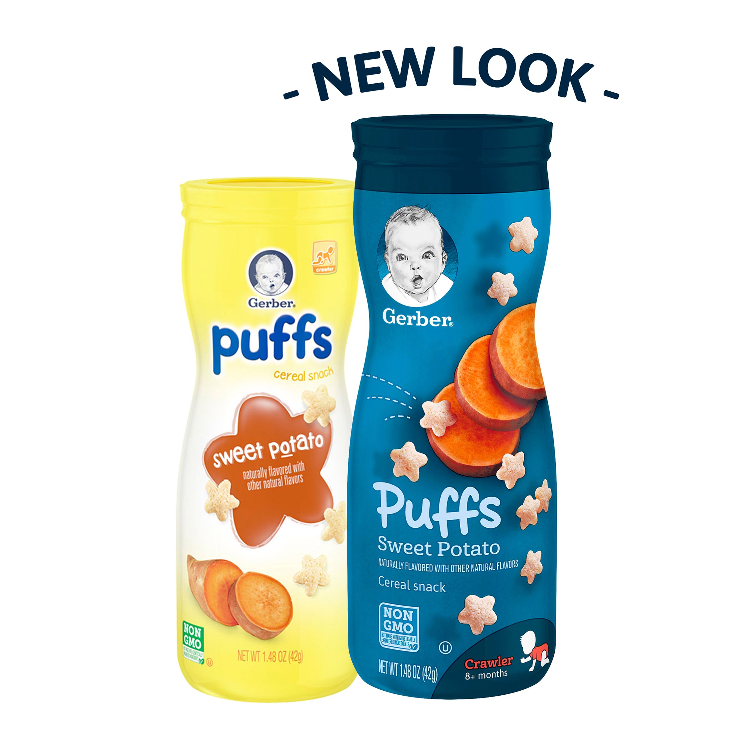 Gerber puffs sweet potato flavour are light, easy to dissolve snacks
