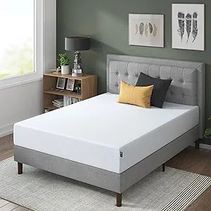 ZINUS 10 Inch Green Tea Cooling Gel Memory Foam Mattress, Full, Fiberglass Free, Cooling Gel Foam, Pressure Relieving, CertiPUR-US Certified, Mattress in A Box, White