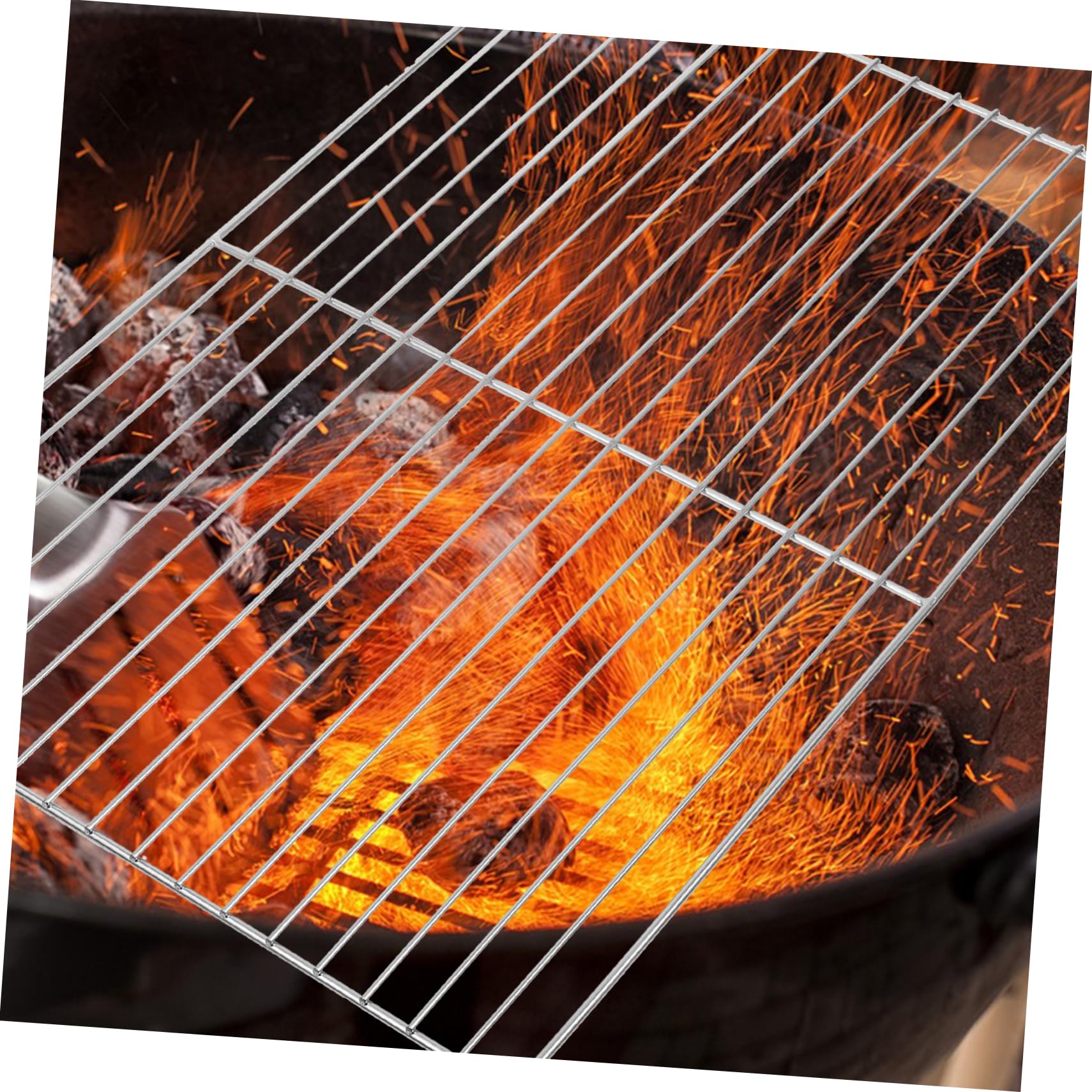 POPETPOP Griglia per Barbecue in Acciaio Inox 44,5x29,5 Cm per Campeggio e Feste All'aperto, Griglia di Cottura Resistente al Calore Pulizia Facilitata