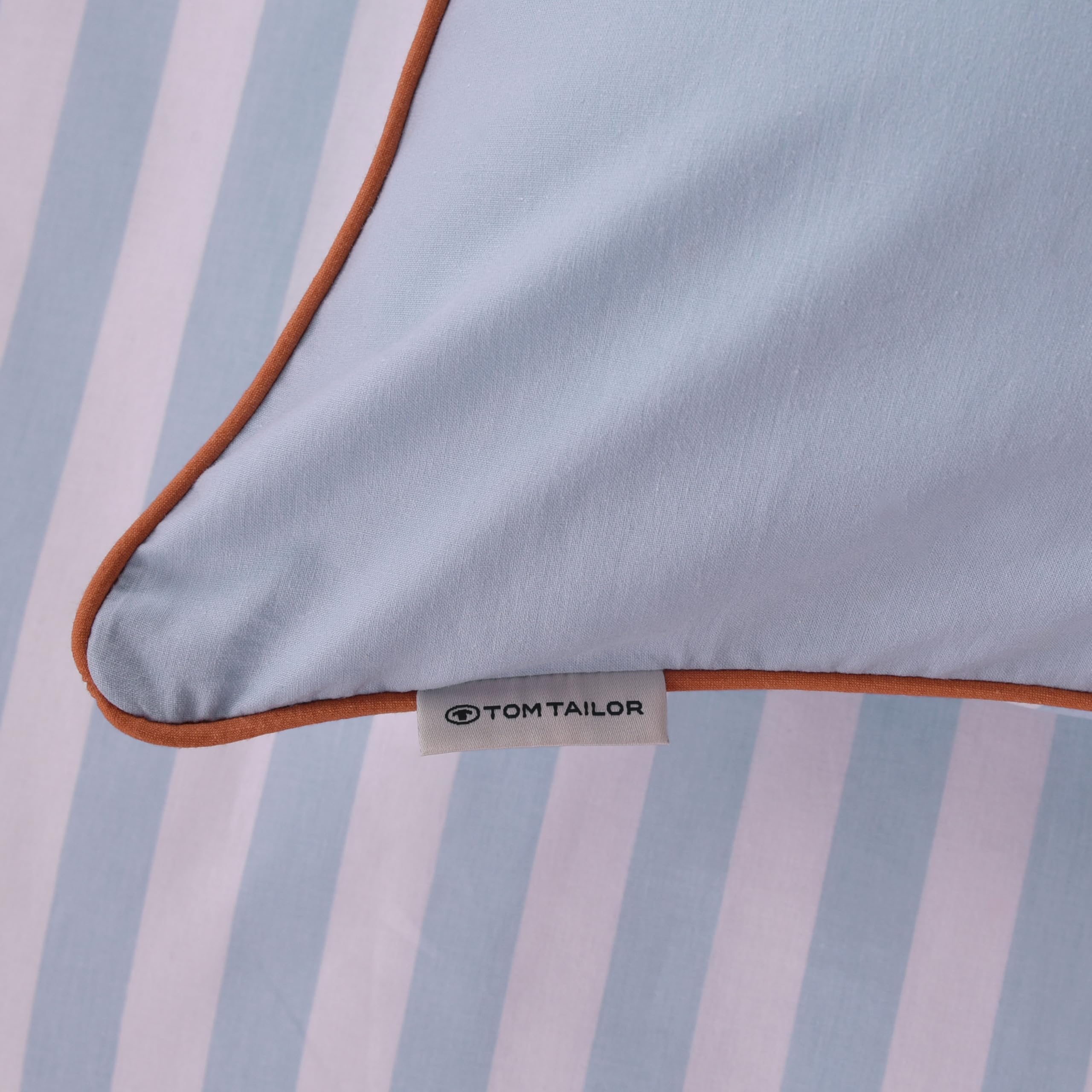 Tom Tailor Linge de lit bébé en Percale, 40x60 cm + 100x135 cm, 100% Coton/perforé, avec Motif réversible, Ourlet Haut et Fermeture éclair de Marque, Strips with Push (Sky Blue & Light Lemon)