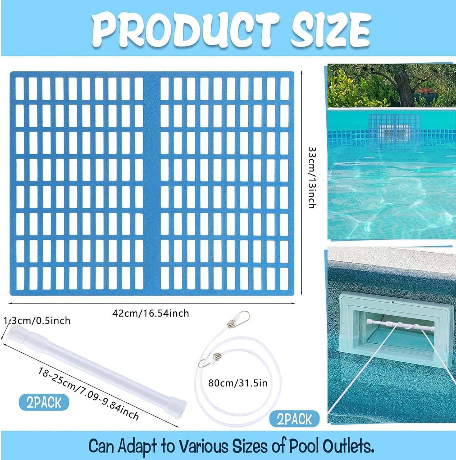 LAFANDE Pool Skimmer Leaf Guards kit, Skimmer Screen Guard Cover Swimming Pool Skimmer Net, Skimmer Catcher Leaf Shield Net for Inground or Ground Debris Removal