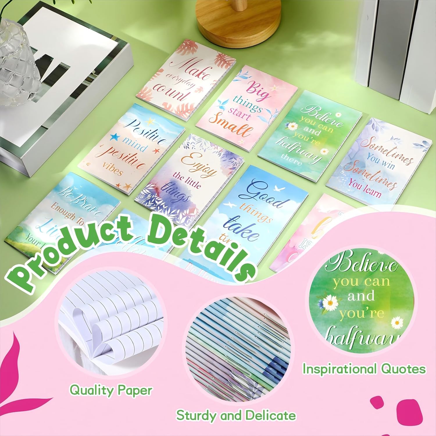 Geelin 60 Pack Inspirational Notepads Bulk Thank You Gifts Mini Motivational Notebook Small Pocket Prayer Journal Christian Bible Scripture for Office Travel Coworkers Teacher Gift(Dream Style) - Image 3