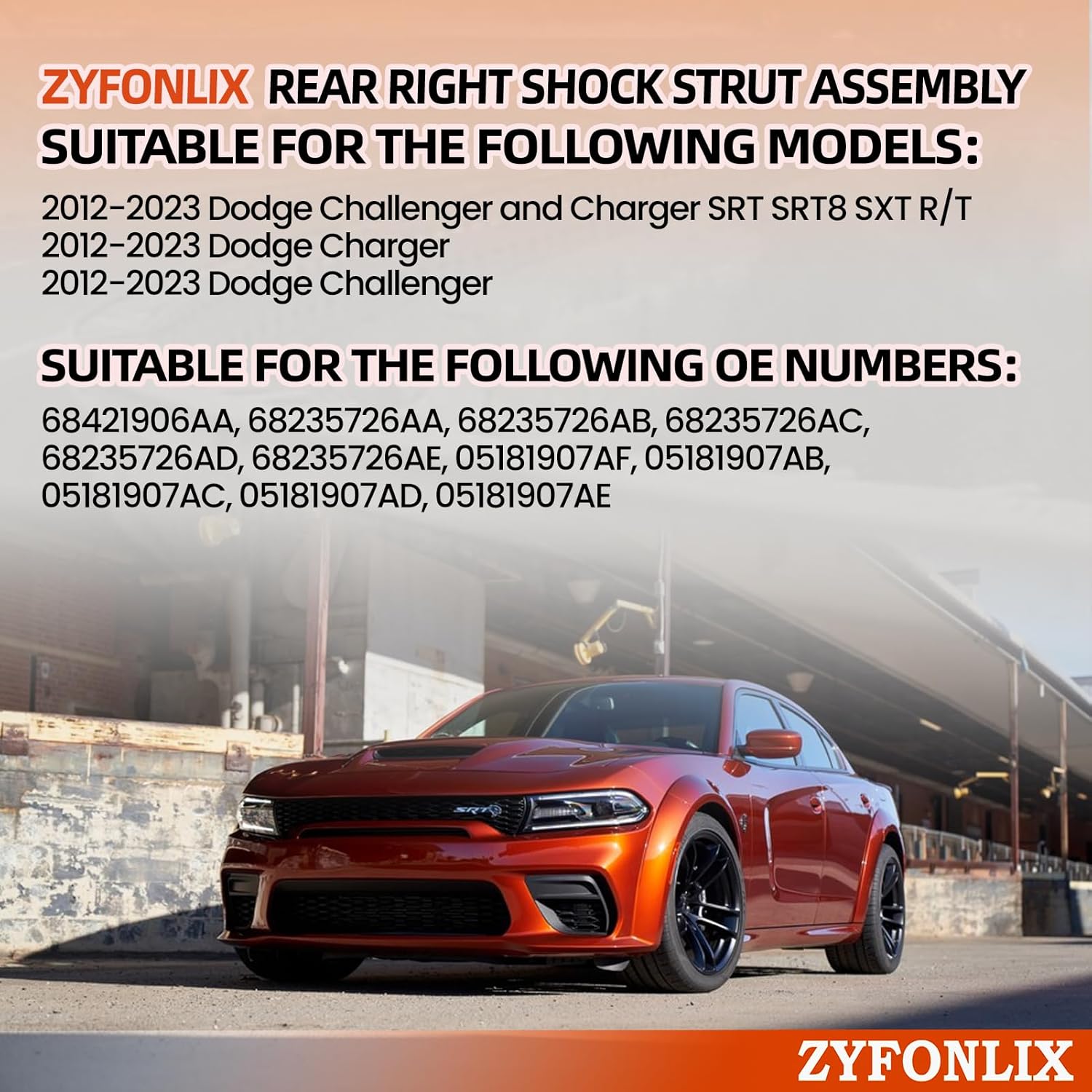 Rear Right Shock Strut Assembly Compalible with 2012-2023 Challenger Charger SRT SRT8 SXT R/T Shock Absorber OEM replace 68421906AA 68235726AA 05181907AB