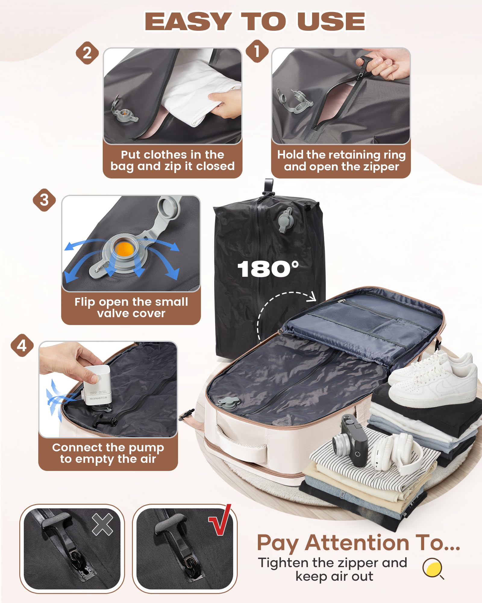 SZLX Zaino A Vuoto Con Pompa Donna, Zaino Ryanair 40x30x20 Sottovuoto Zaino da Viaggio Ryanair Wizzair, Ryanair Viaggio Ruscksack Dimensione Cabina Con Pompa Impermeabile Uomo Valigia A Vuoto