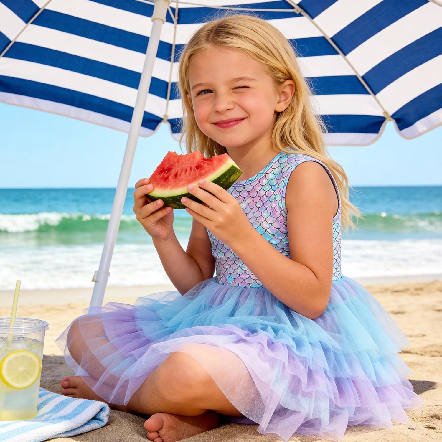 VIKITA Girls Sleeveless Princess Tutu Dress for Summer Parties & Special Occasions, for Kids 3-12 Years - Image 3