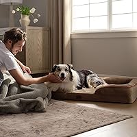Vista 129 de Bedsure - Cama ortopédica extragrande para perros, sofá cama lavable para perros extragrandes, espuma de soporte con funda extraíble y lavable, negro