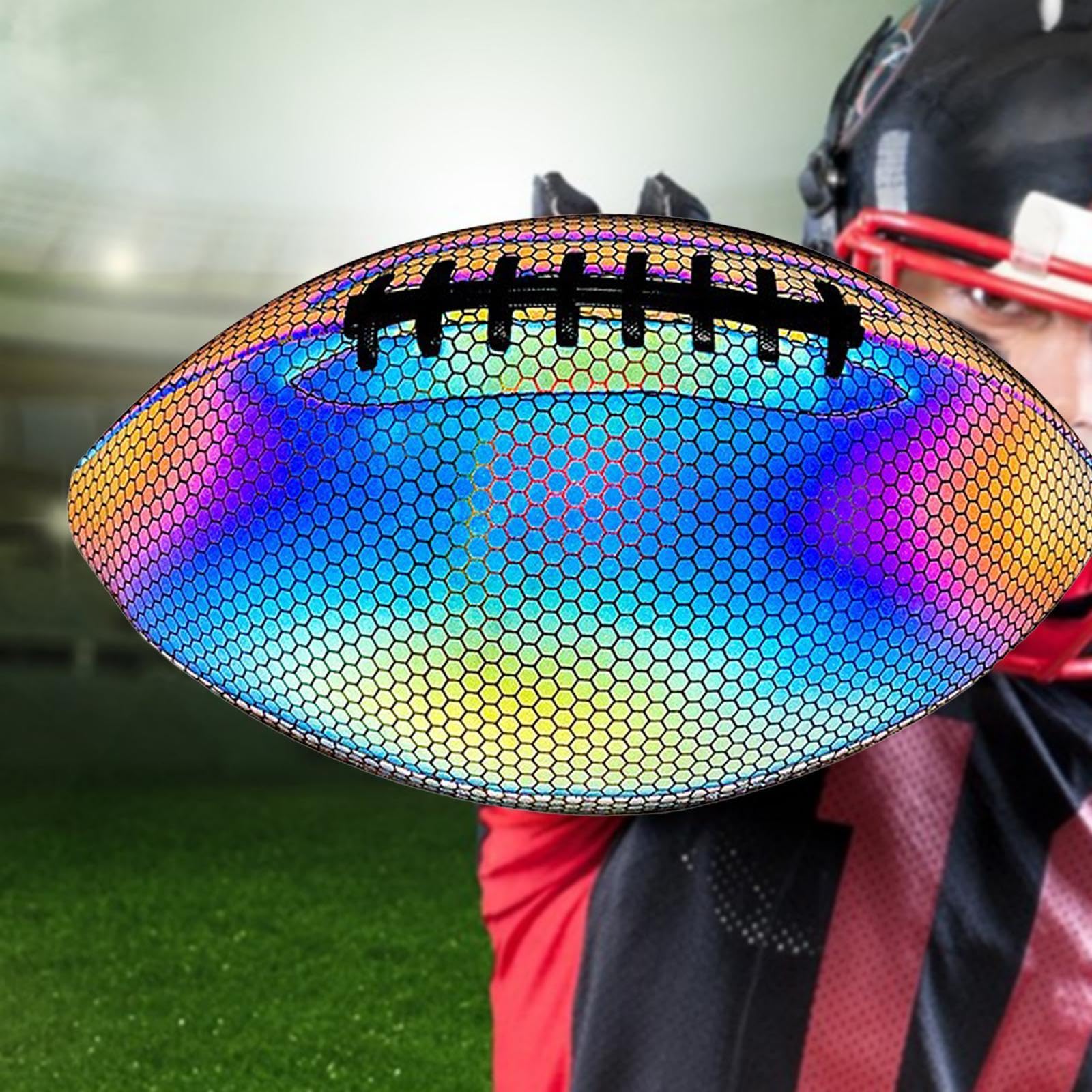 Ballon de Rugby Lumineux de Taille Officielle, Ballon D'entraînement Antidérapant, Ballon de Rugby Lumineux pour Football Américain en Intérieur