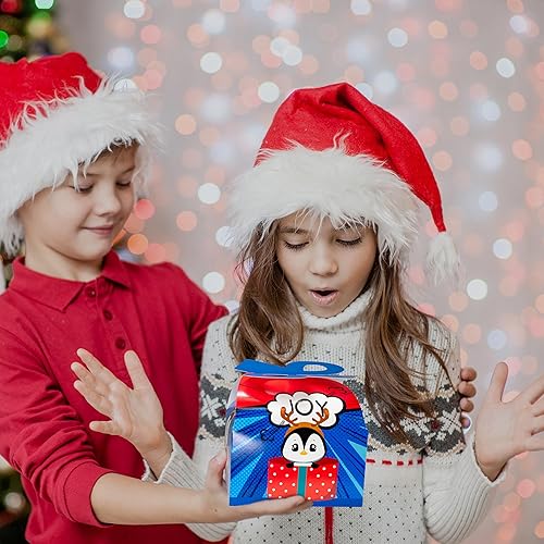 Miniatura 4 de easykart labels 24 cajas de regalo de Navidad con lazo, cajas de Navidad 3D, cajas de regalo de cartón de Papá Noel para niños, suministros de