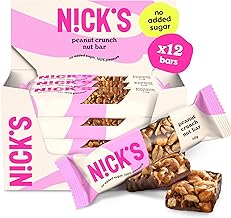 NICKS Nut Bar Peanut crunch, Vegan Chocolate Keto Snack 3.7 Net Carbs, 176 Calories, No Added Sugar Gluten Free Low Carb Sweets (Multipack 12x40g)