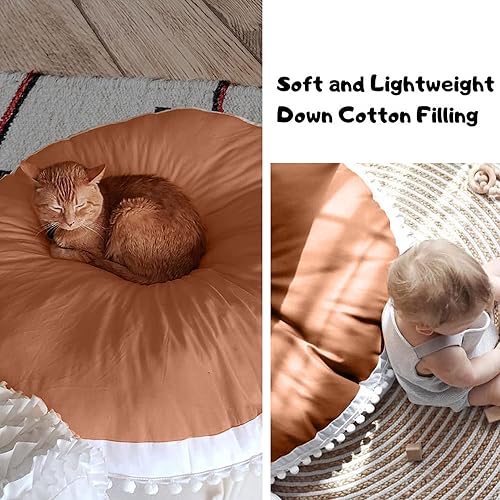 Miniatura 36 de Almohada grande para el suelo para niños, cojín redondo para el suelo, almohada circular grande de 35 pulgadas, almohadas redondas para niños