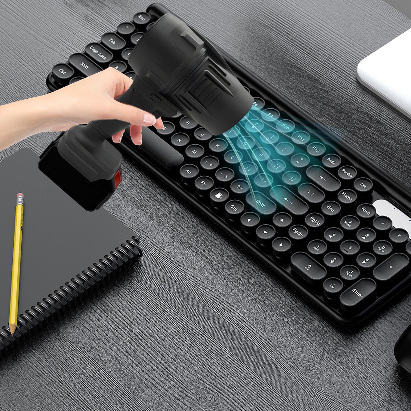 Generador de aire comprimido eléctrico, potente soplador de polvo para PC
