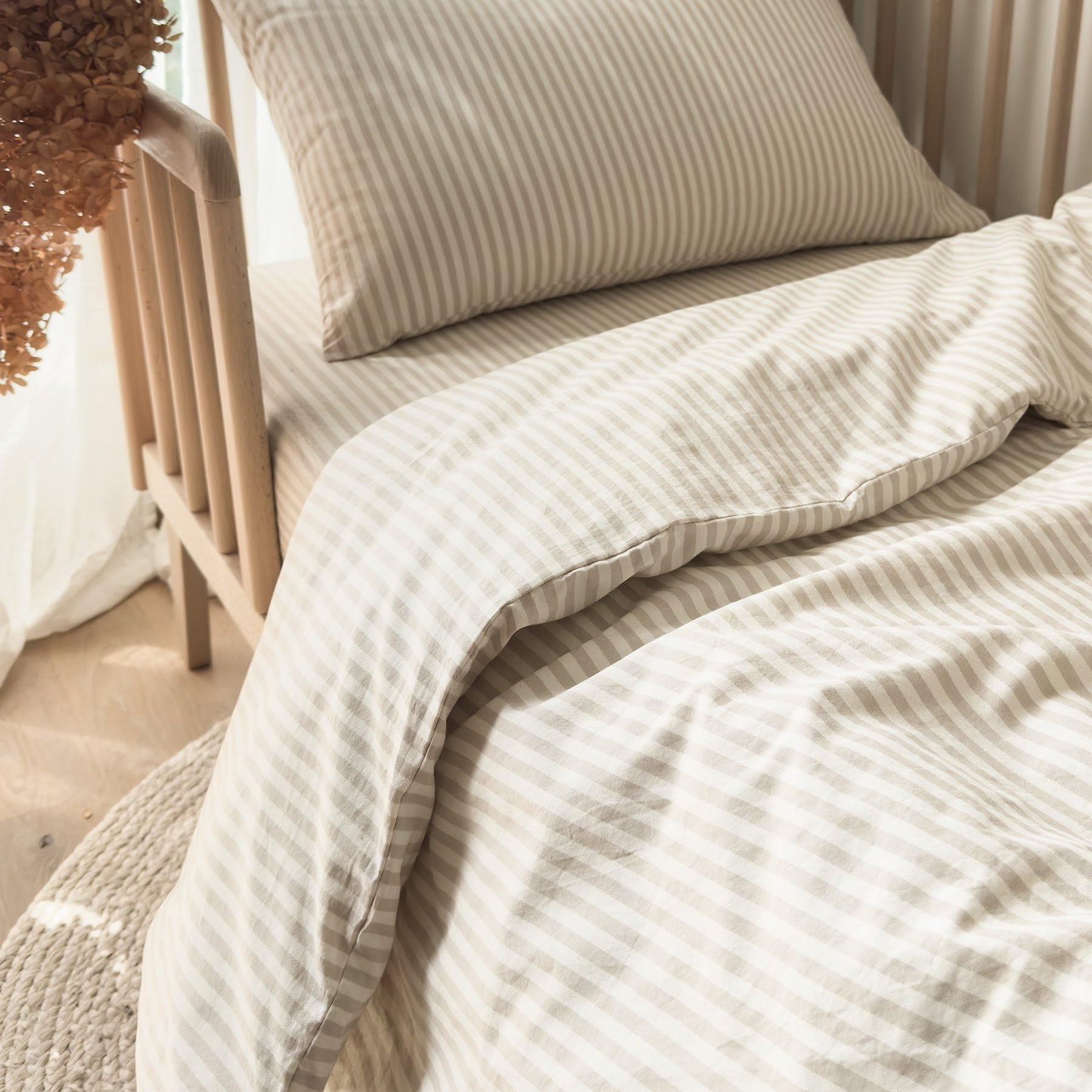 Housse de Couette Percale de Coton Bio bébé rayé