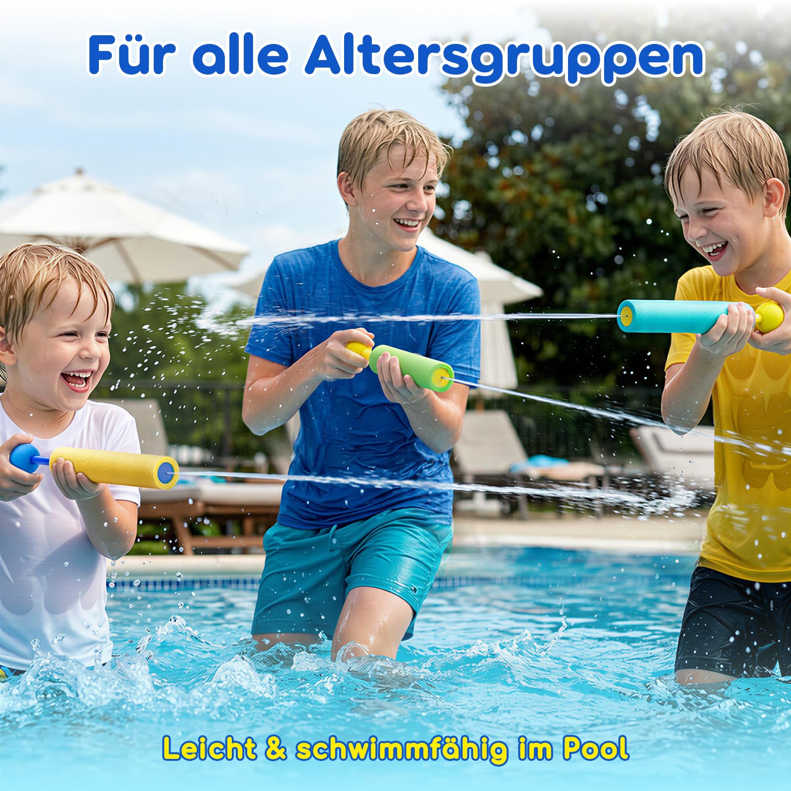 Lehoo Castle Wasserpistole Kinder, 12 Stück Mini Wasserspritze, Schaumstoff Wasserpistolen, Spritzpistole, Pool Spielzeug für Strand & Garten, Sommer Outdoor Wasserspielzeug