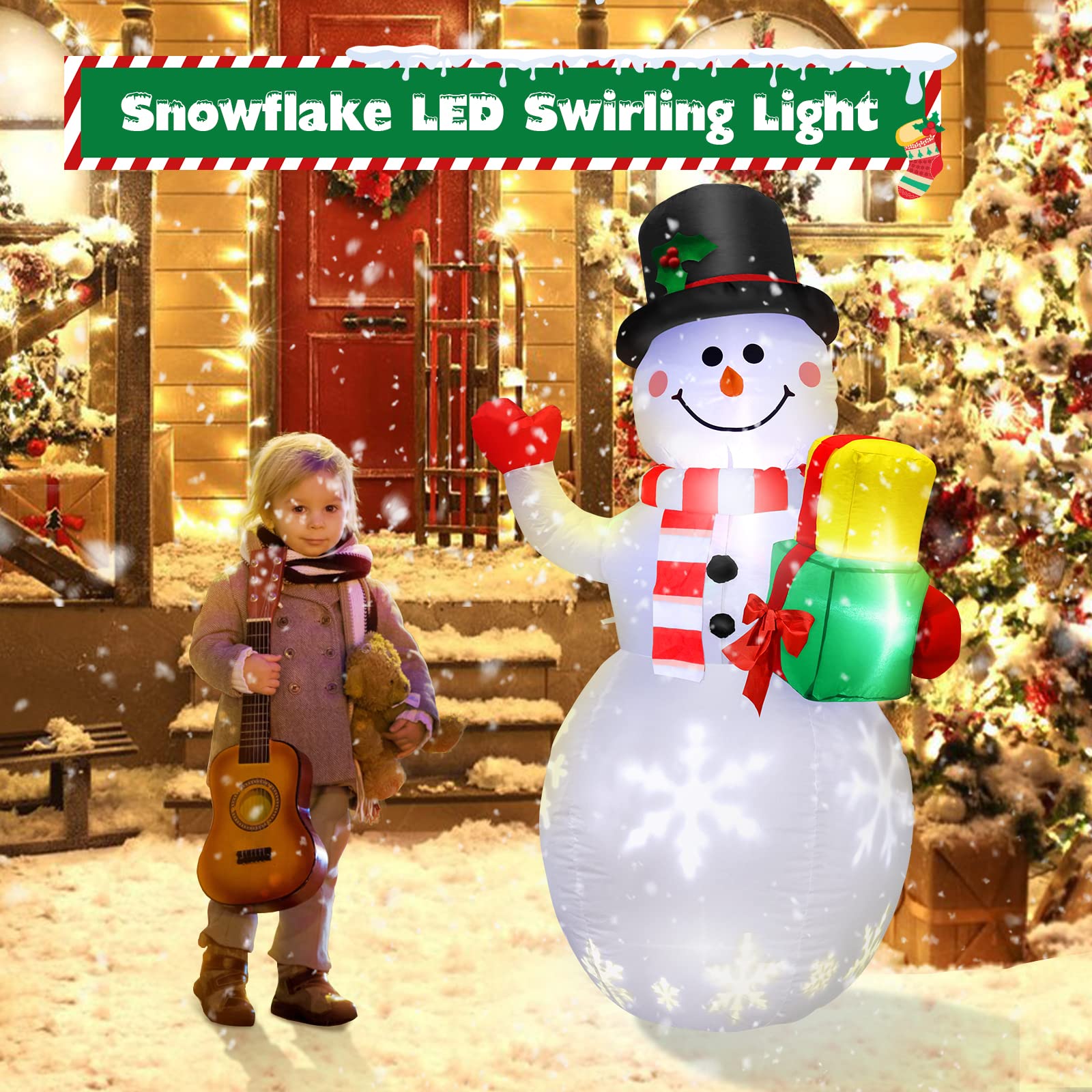 Muñecos Navidad Muñeco De Nieve Inflable Navideño Pies Con