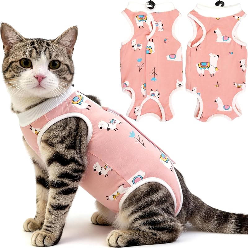 Roupa de Recuperação para Gatos Hpetppy com Tecido Respirável e Ajustável – Tamanho S/M/L