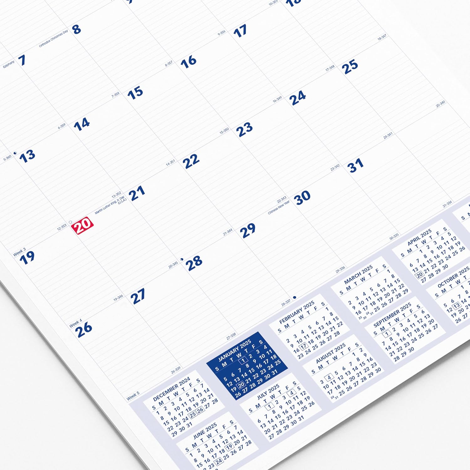 Brownline® 2025 Monthly Wall Calendar, 12 Months, January to December, Twin-Wire Binding, 20" x 30" (C171105-25)
