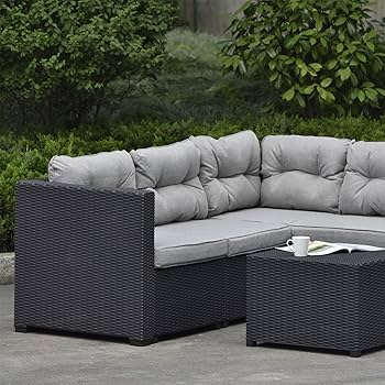 ラタン調 ガーデンファニチャー ガーデンテーブル 五人掛け 【ホワイト】 Amazon.co.jp: ラタン調 ガーデンファニチャーセット 五人掛け