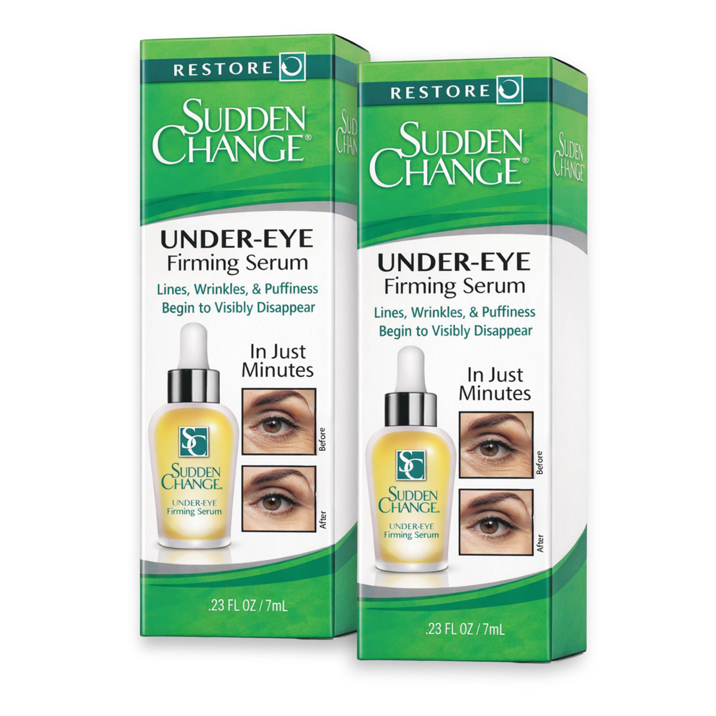 Sudden Change Instant Under-Eye Firming Serum β Fast-Acting Eye Tightening Serum for Under-Eye Bags, Puffiness, Lines & Wrinkles (0.23 oz, Pack of 2)