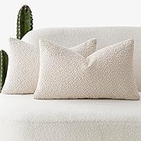 Vista 53 de Foindtower - Juego de 2 fundas decorativas de textura de bucle, fundas de almohada acentuadas, fundas de cojín sólidas, neutrales, para sofá, silla