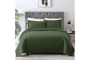 EXQ Home Full Size Quilt Set - Olive Green Sanctuary