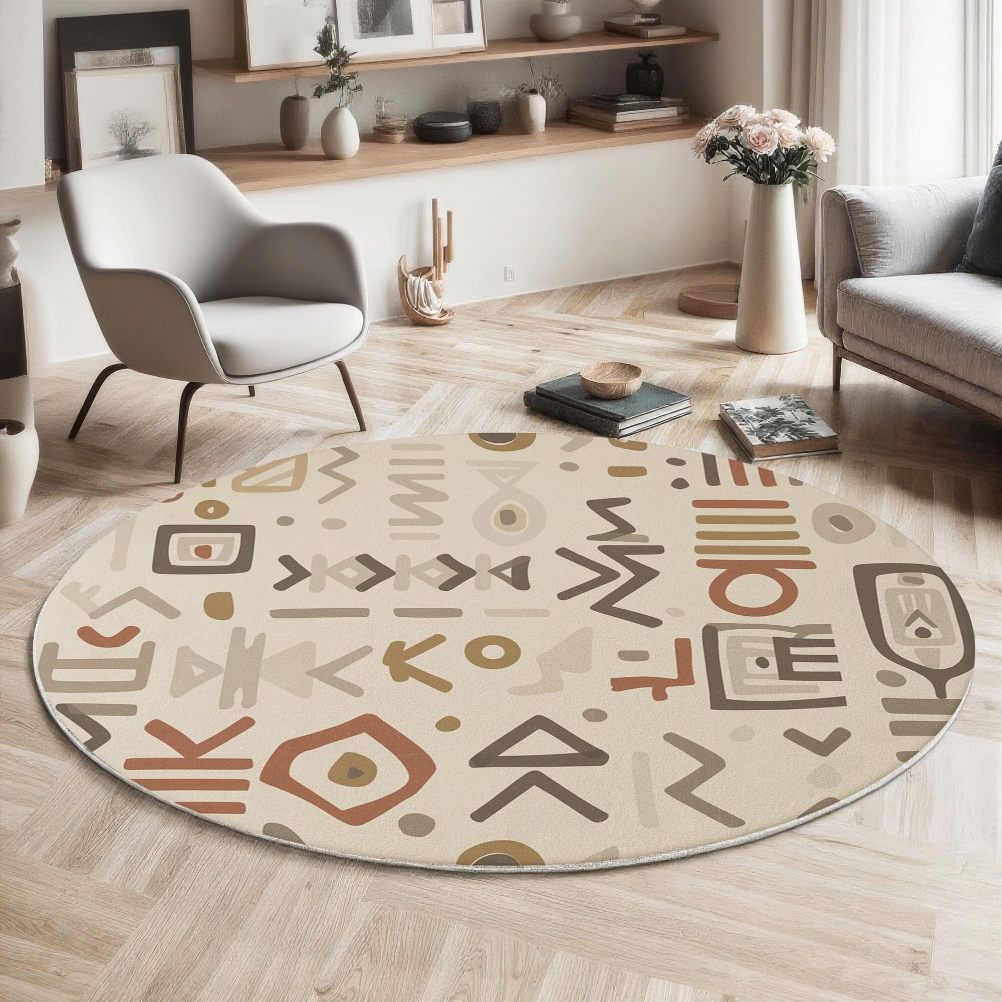Tapis rond lavable anti-glisse pour résoudre le problème des sols froids et glissants