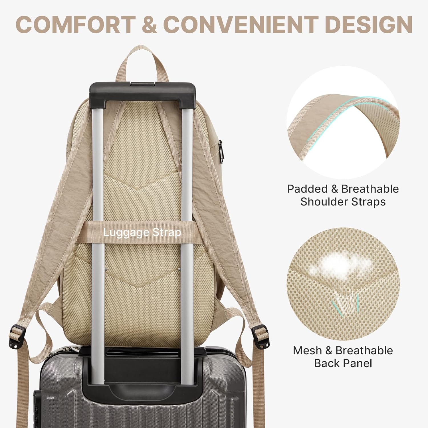 G4Free Hiking Backpack for Women Men 20L Lightweight Travel Backpacks Daypack Outdoor Daily Camping, Khaki