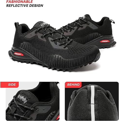 Miniatura 8 de Kricely - Tenis de correr para hombre, para caminar y hacer senderismo, tenis para entrenamiento funcional, para exteriores, calzado informal de
