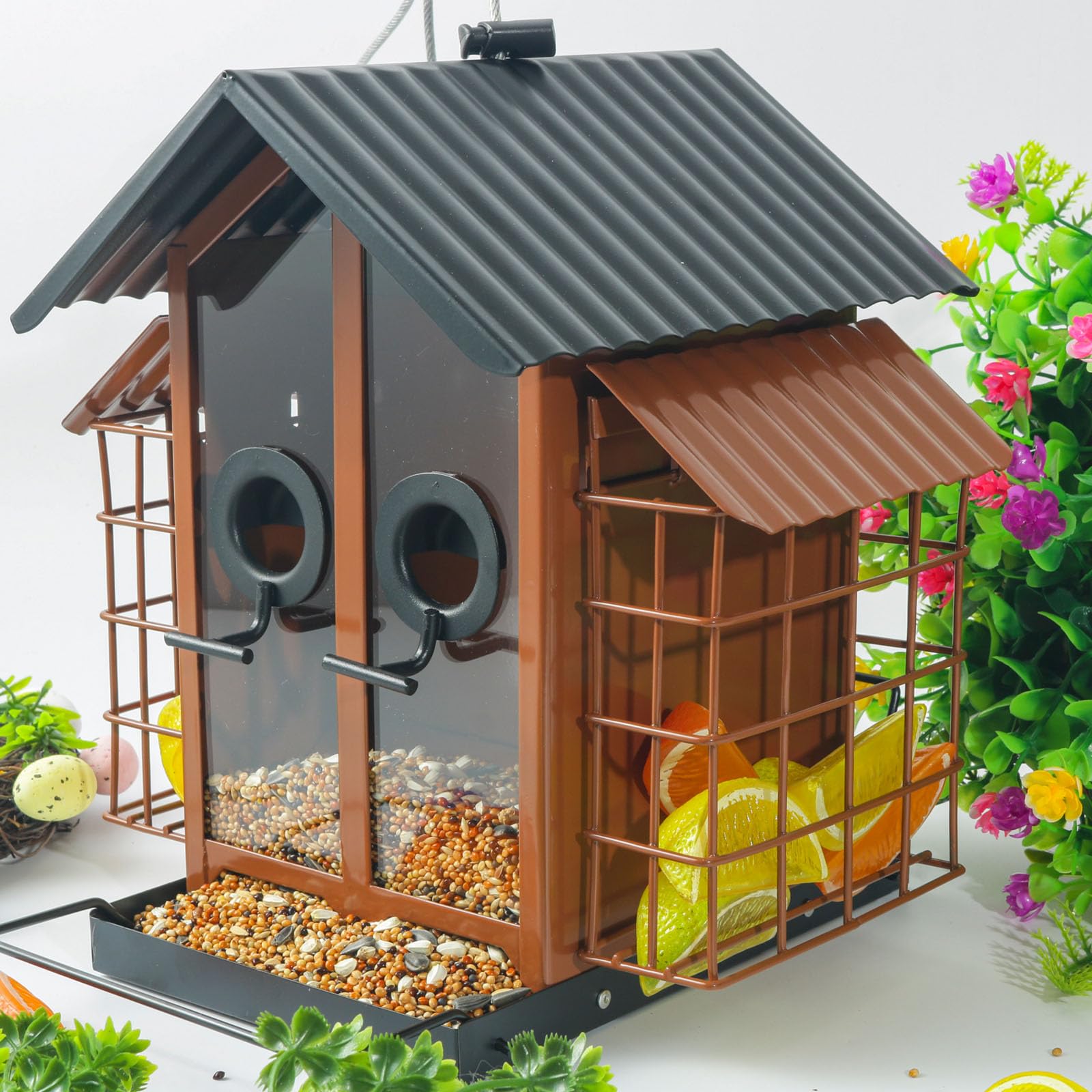 Comederos para pájaros estables y Resistentes a la Intemperie, duraderos, comederos para pájaros Colgantes de Metal, Suministro para observación de Aves en Patio Trasero, Colgante para Exteriores