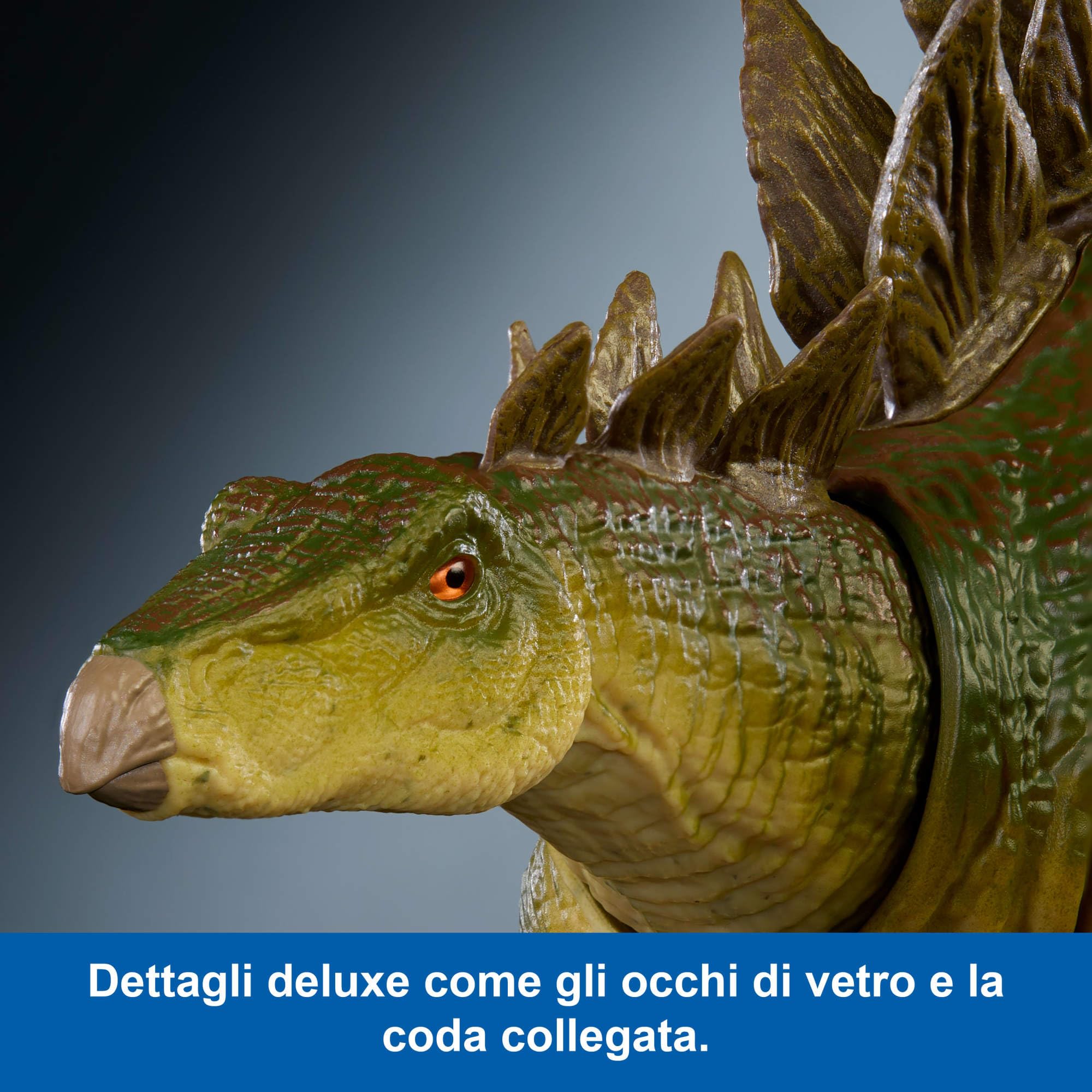 Mattel Jurassic World Hammond Collection Stegosauro, action figure del film Il mondo perduto - Jurassic Park, grande dinosauro carnivoro giocattolo con coda snodata e collegata, JCH08, Marrone