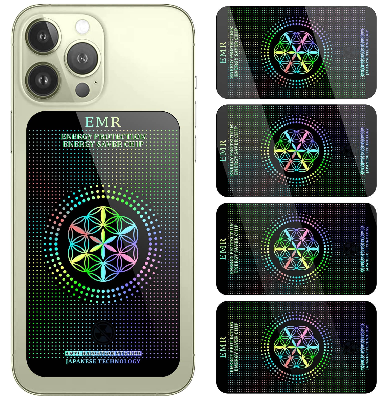 Calcomanías de protección para teléfono celular, para todos los teléfonos/tabletas/portátiles/todos los dispositivos, colores arcoíris (4 piezas)