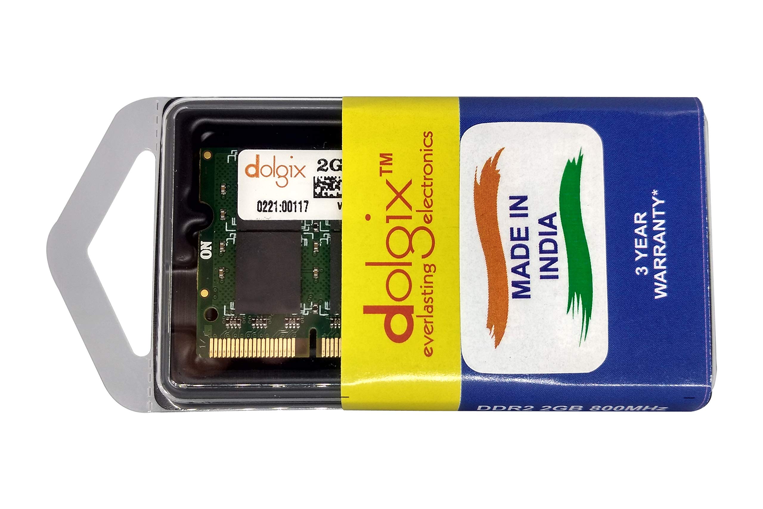 Dolgix 2GB DDR2 800MHz SODIMM PC2-6400 1.8V 200-Pin Laptop RAM Memory Upgrade