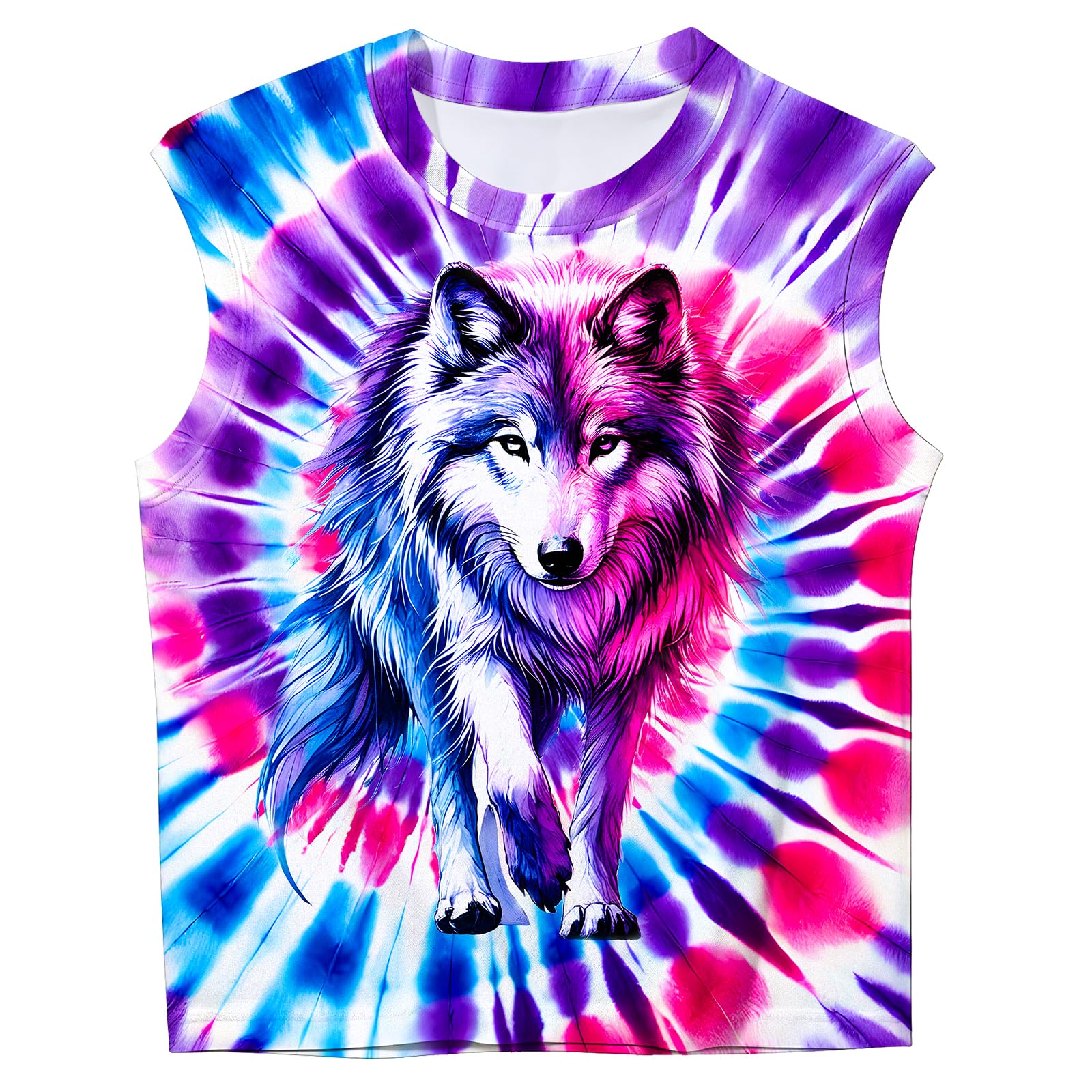 Kids Tie Dye Tank Top Sleeveless Summer Shirt 6-14 Years