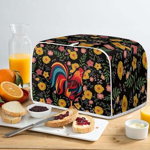 Miniatura 4 de YEXIATODO Cool Rooster - Cubierta para tostadora de dos rebanadas para cocina, cubierta para tostadora de electrodomésticos pequeños, lavable y