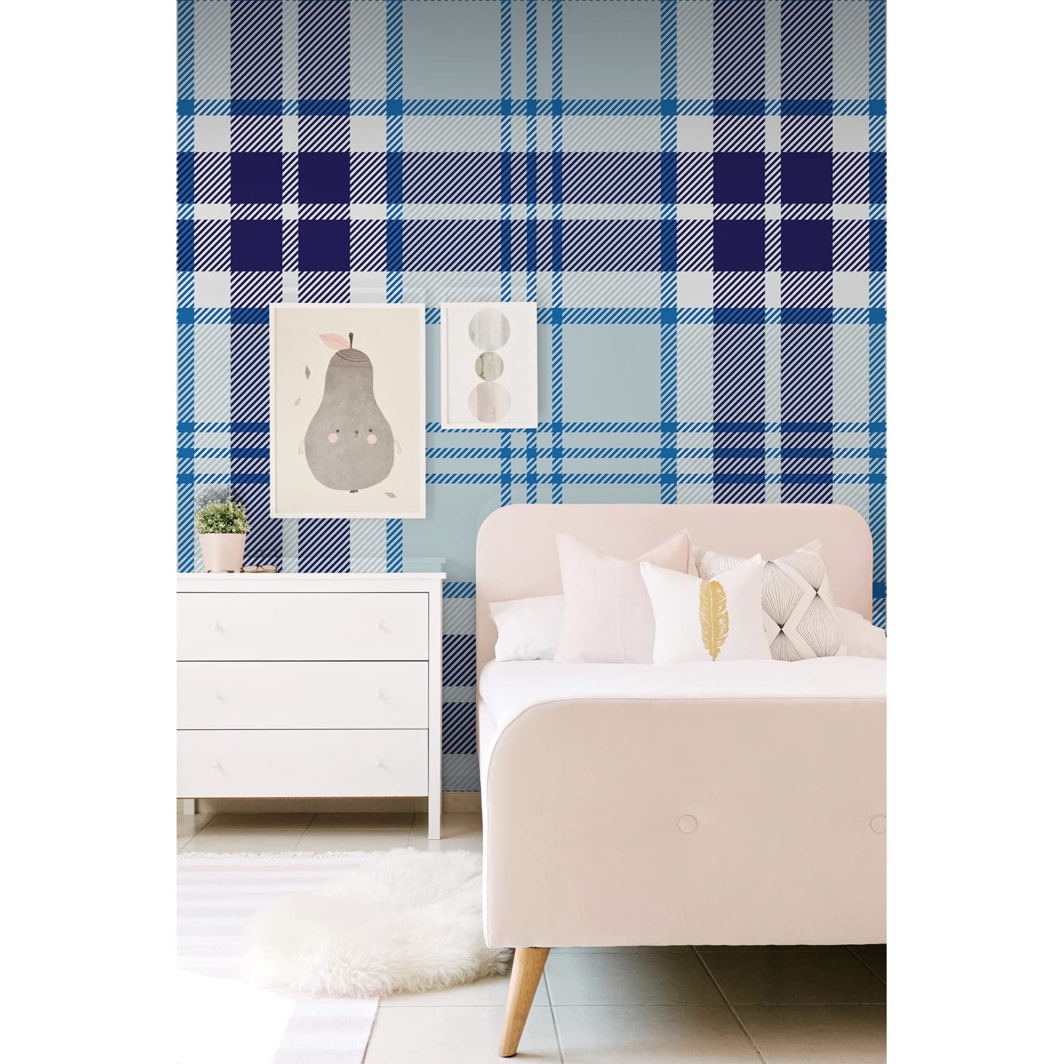 Papier peint auto-adhésif tartan 312x219 décoration sticker mural chambre salon