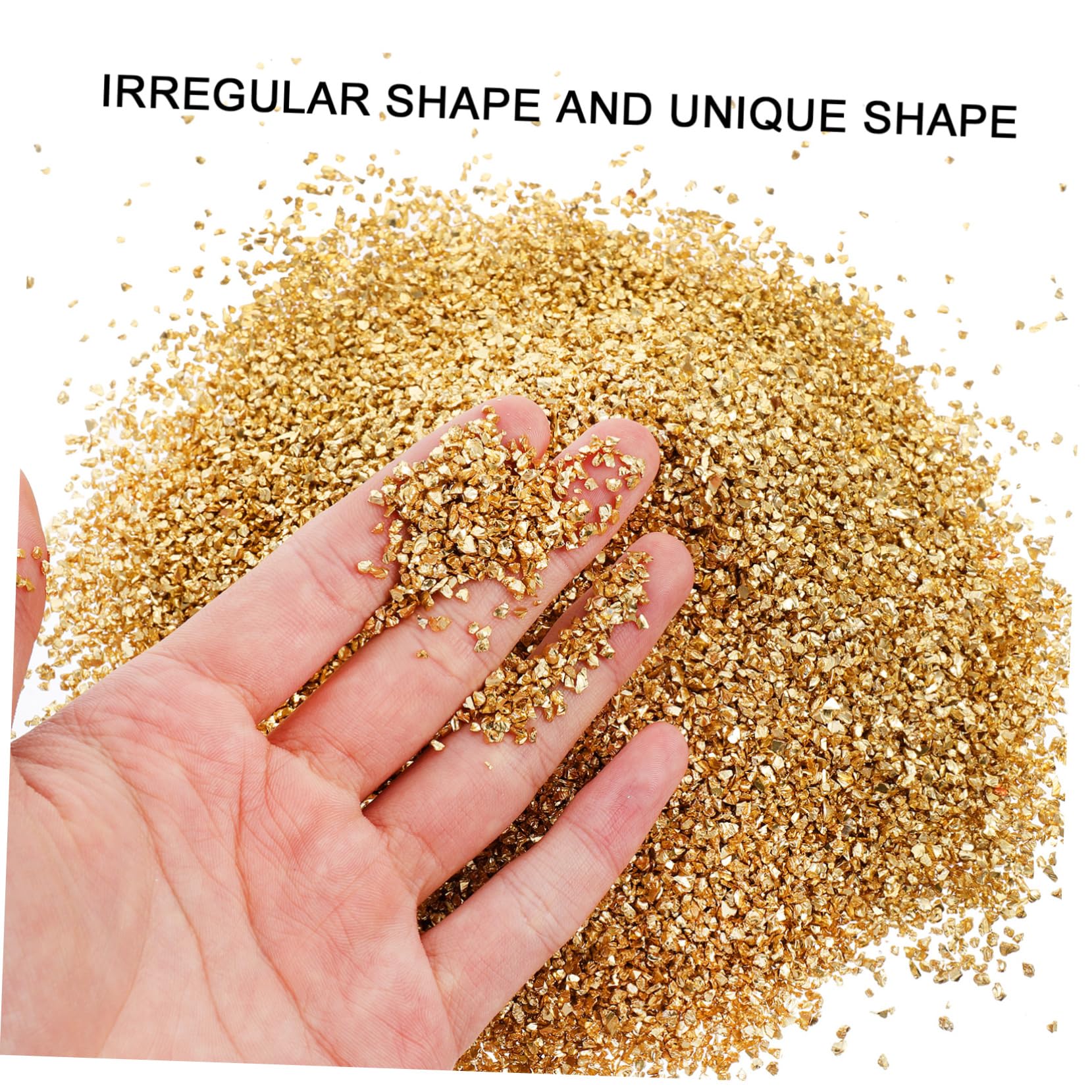 Materie prime artigianali schiacciato creazione di gioielli decorazioni unghie decorazioni per unghie frammenti di irregolari trucioli di metallico Bicchiere Golden