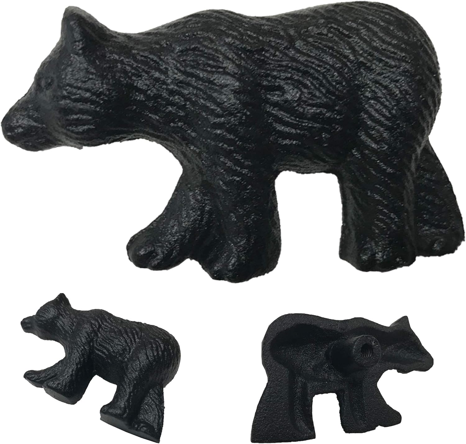 2.5" Bear - DS-37 - Cabinet Knob Handle - for Gate, Drawer, Closet, Cabinet, Dresser - Black Finish for Interior & Exterior Designing - DS-37 (10)