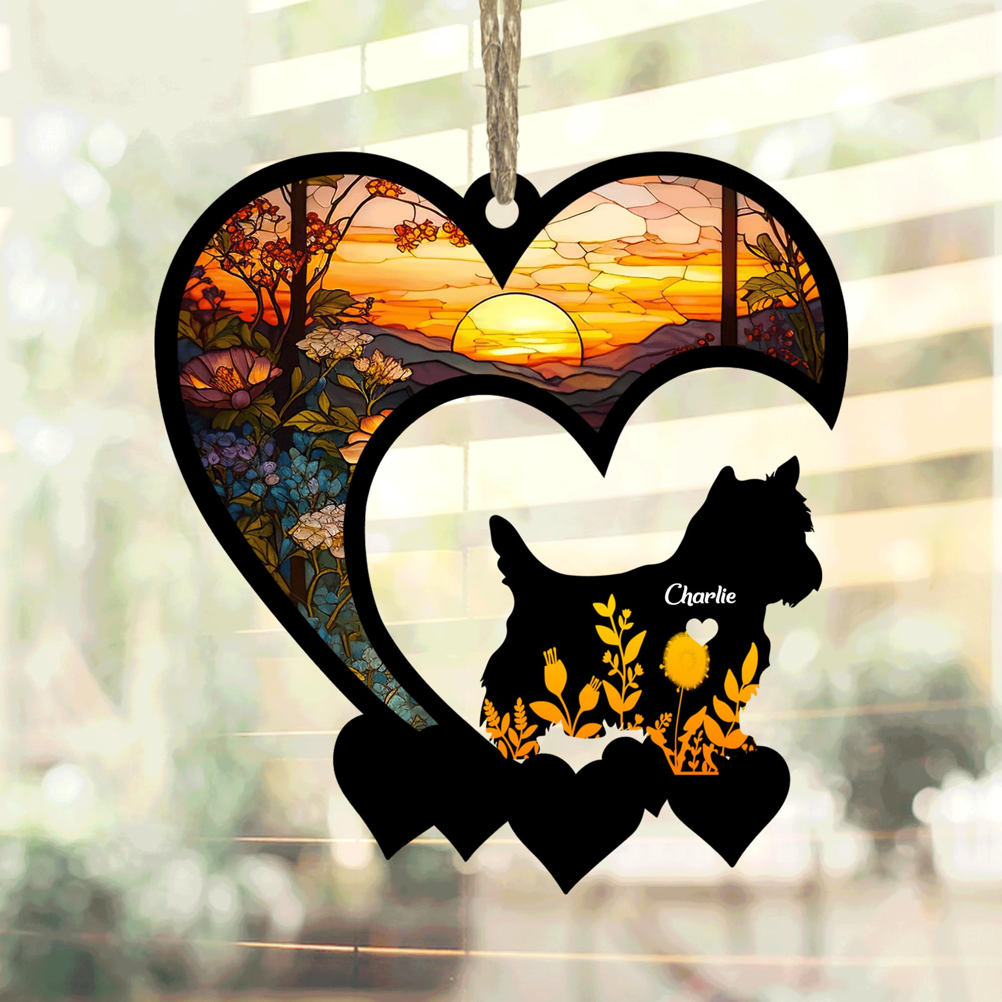Lovely POD Westie Suncatcher, Personalized Westie Memorial with Name, Westie Loss Suncatcher, Dog Remembrance Gift, Dog Memorial Ornament, Loss of Dog Sympathy Gift