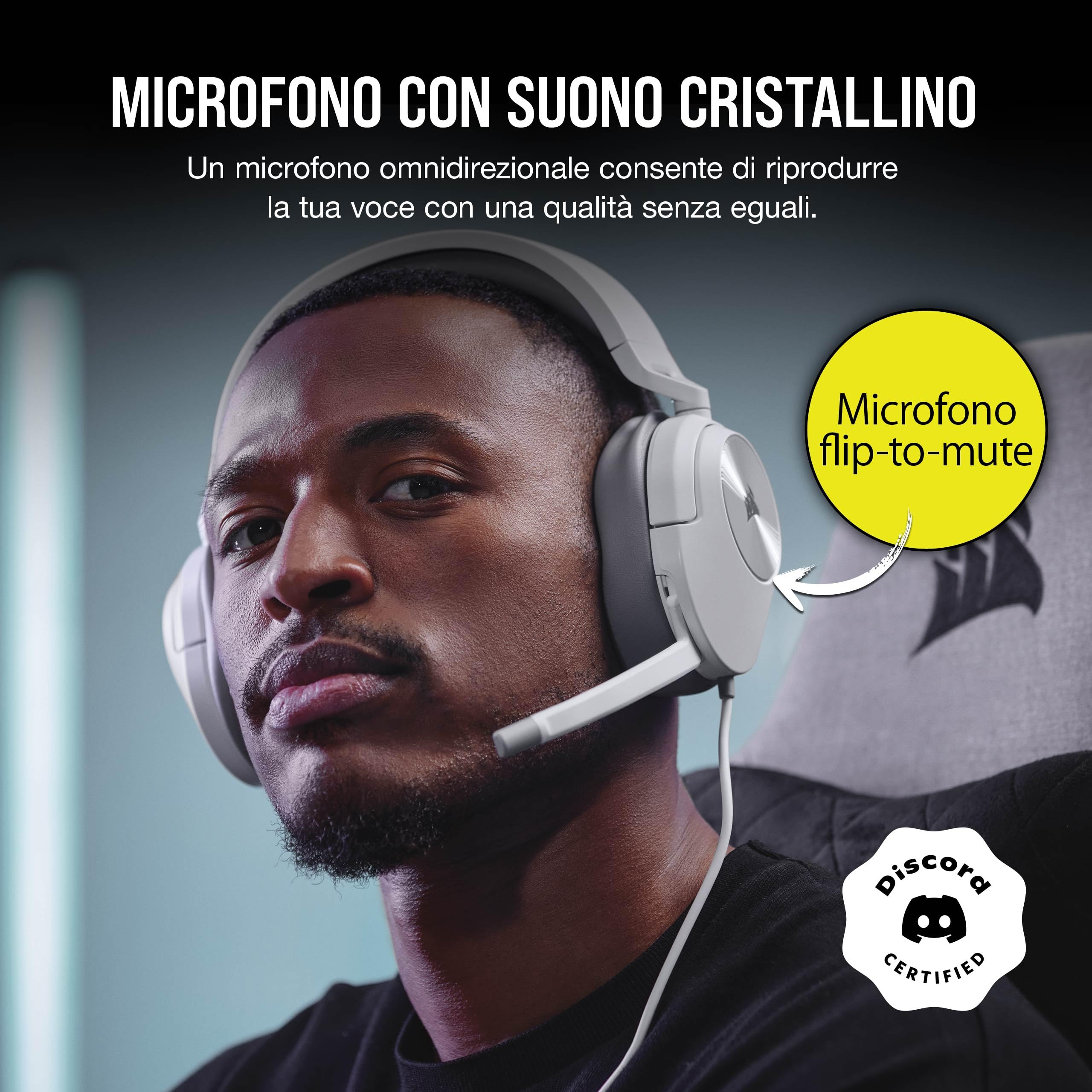 Corsair Casque Gamer filaire HS55 Stereo (Blanc)