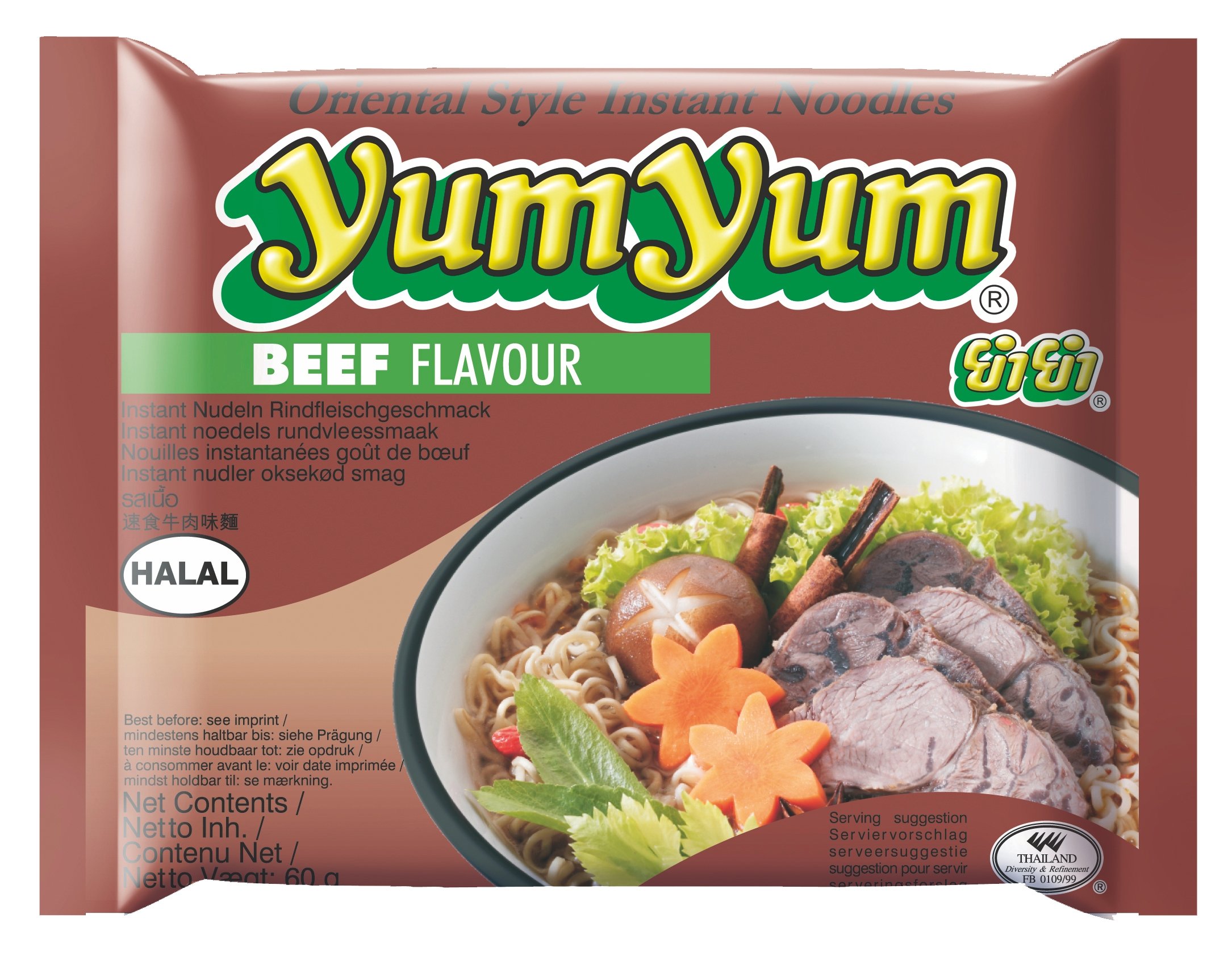 Rind, Instant Nudel Suppe, Orientalischer Stil, Yum Yum 60g