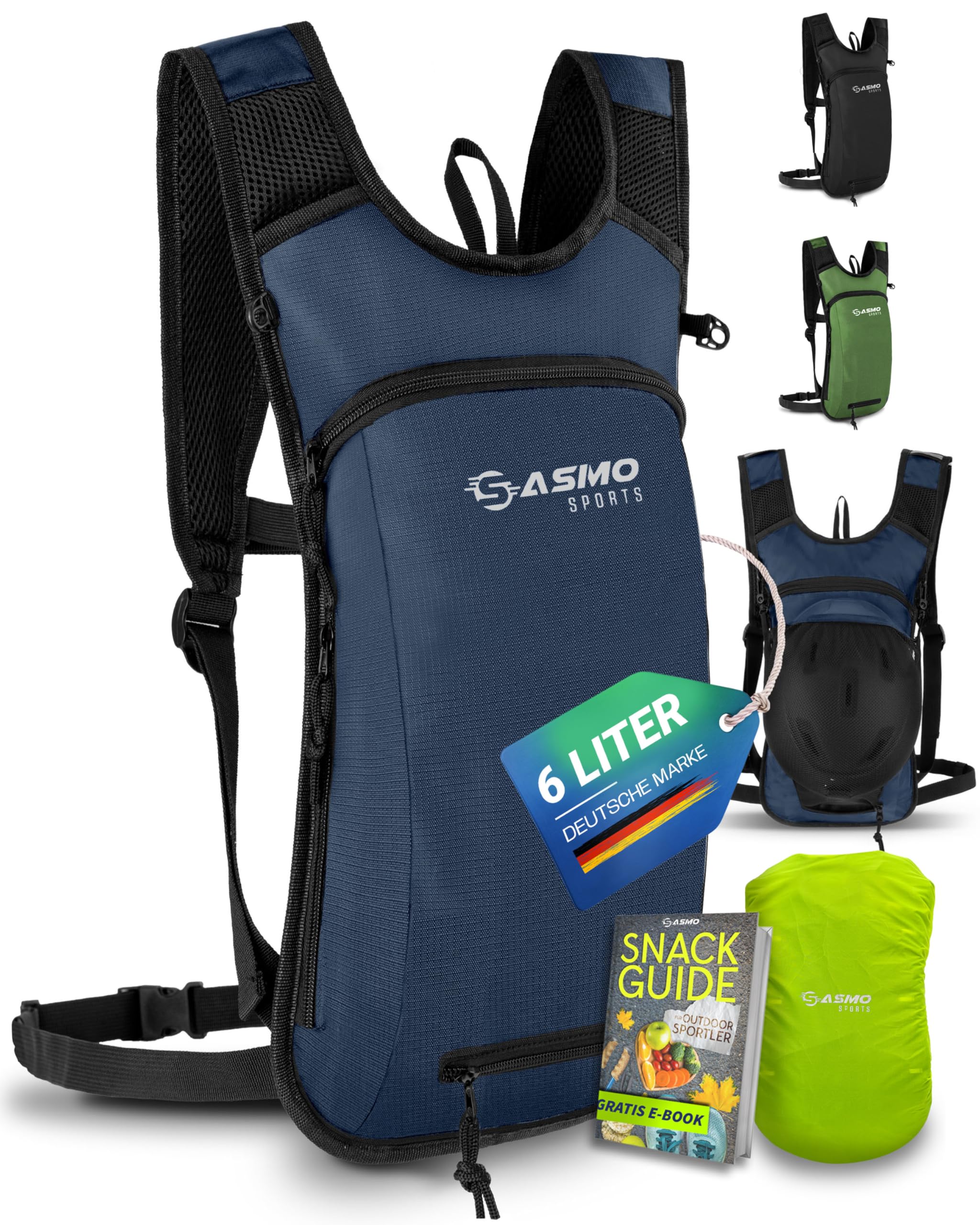 SASMO® Looprugzak 6L (Blauw) met Thermovak | Loop Rugzak - Ultralicht 300g | Looprugzak Dames & Heren | Hardlooprugzak inclusief Regenbescherming & Reflectoren SASMO® Looprugzak 6L (Blauw) met Thermovak | Loop Rugzak - Ultralicht 300g | Looprugzak Dames & Heren | Hardlooprugzak inclusief Regenbescherming & Reflectoren