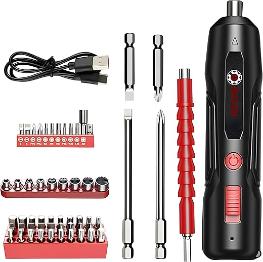 BUCSH GO 2.0 Professional Cordless Electric Screwdriver Kit |10-Piece Bit Set| 3.6~4.2V Rechargeable Battery |2000mAh Battery| 360 RPM Speed | 5/2.5 Nm Torque| Push Start & Smart Stop| 1-Year Warranty