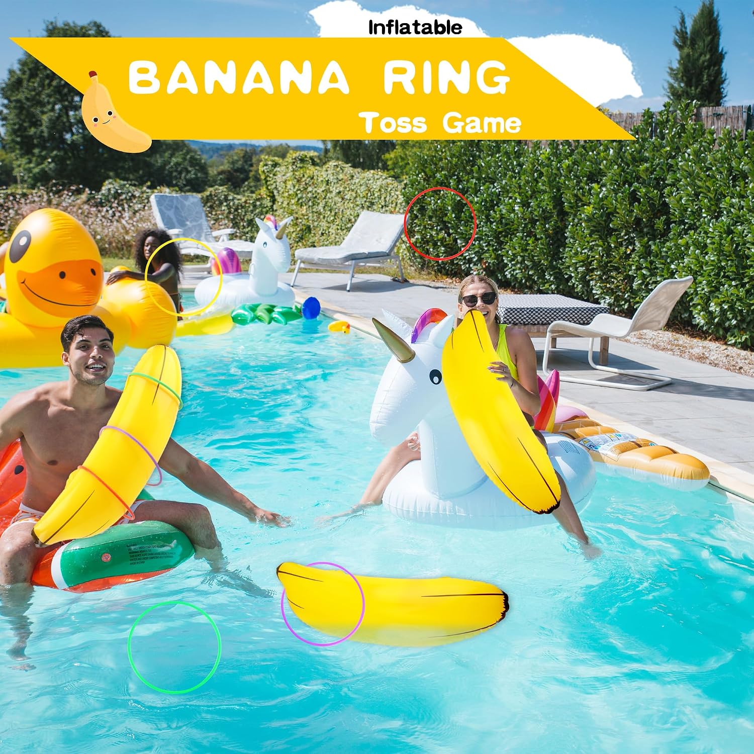 6 Inflables De Plátano Para Piscina - Flotadores Realistas Y Divertidos Para Fiestas
