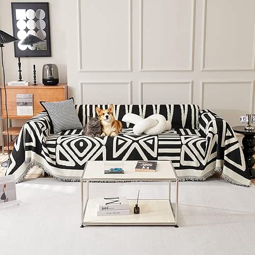 VClife Bohemian Sofa Cover for Couch, Washable 3-Seaters Couch Cover